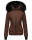 Navahoo Damen Winter Jacke warm gefüttert Teddyfell B361 Schoko Größe S - Gr. 36