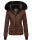 Navahoo Damen Winter Jacke warm gefüttert Teddyfell B361 Schoko Größe M - Gr. 38