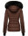 Navahoo Damen Winter Jacke warm gefüttert Teddyfell B361 Schoko Größe M - Gr. 38