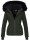 Navahoo Damen Winter Jacke warm gefüttert Teddyfell B361 Grün Größe XS - Gr. 34