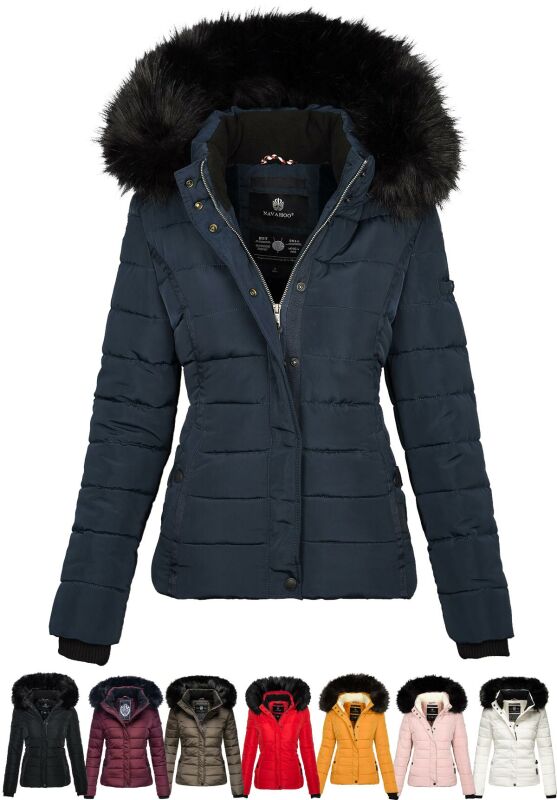 Navahoo Damen Winter Stepp Jacke gefüttert mit Teddyfell B355
