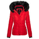 Navahoo Damen Winter Stepp Jacke gefüttert mit Teddyfell B355 Rot Größe S - Gr. 36