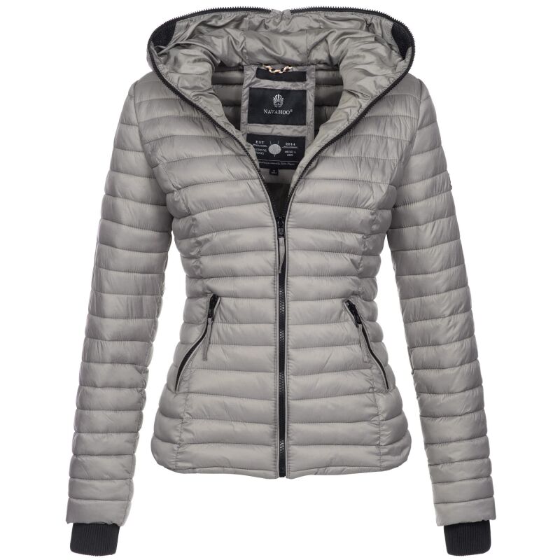 Navahoo Kimuk Damen Steppjacke B348 Grau - Grey Größe M - Gr. 38