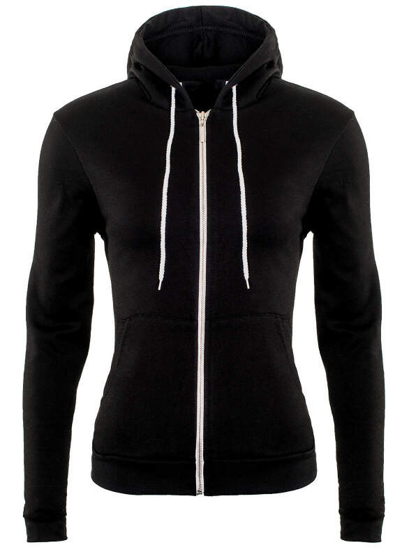 Damen Sweatshirt Hoodie mit Kapuze B206 Schwarz Größe 40 - Gr. L