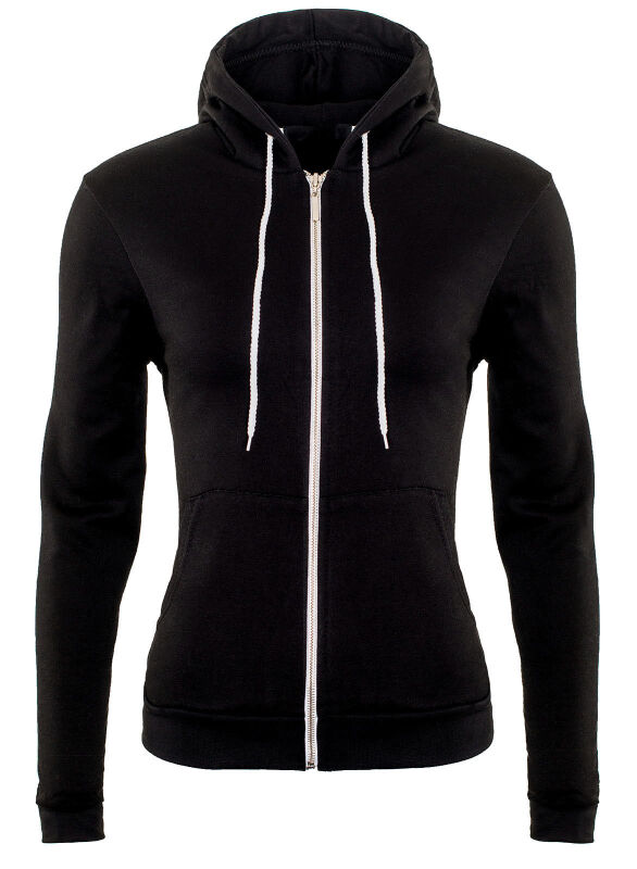 Damen Sweatshirt Hoodie mit Kapuze B206 Schwarz Größe 40 - Gr. L