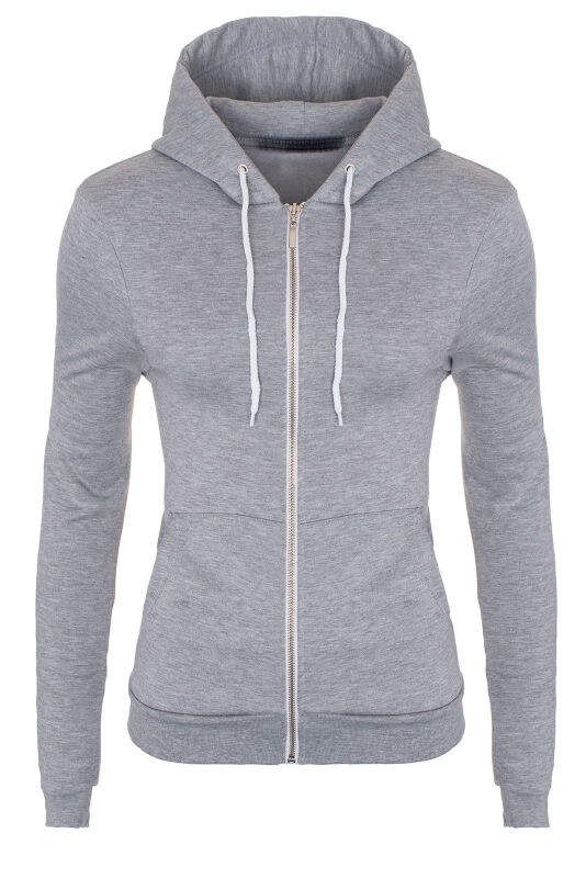 Damen Sweatshirt Hoodie mit Kapuze B206 Hellgrau Größe 40 - Gr. L