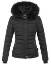 Navahoo warme Damen Winterjacke Kurzjacke gefüttert B301 Schwarz - Black Größe XS - Gr. 34