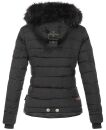 Navahoo warme Damen Winterjacke Kurzjacke gefüttert B301 Schwarz - Black Größe XS - Gr. 34