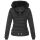 Navahoo warme Damen Winterjacke Kurzjacke gefüttert B301 Schwarz - Black Größe M - Gr. 38