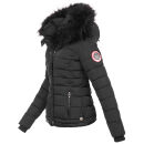 Navahoo warme Damen Winterjacke Kurzjacke gefüttert B301 Schwarz - Black Größe L - Gr. 40