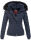 Navahoo warme Damen Winterjacke Kurzjacke gefüttert B301 Navy - Dunkelblau Größe XS - Gr. 34