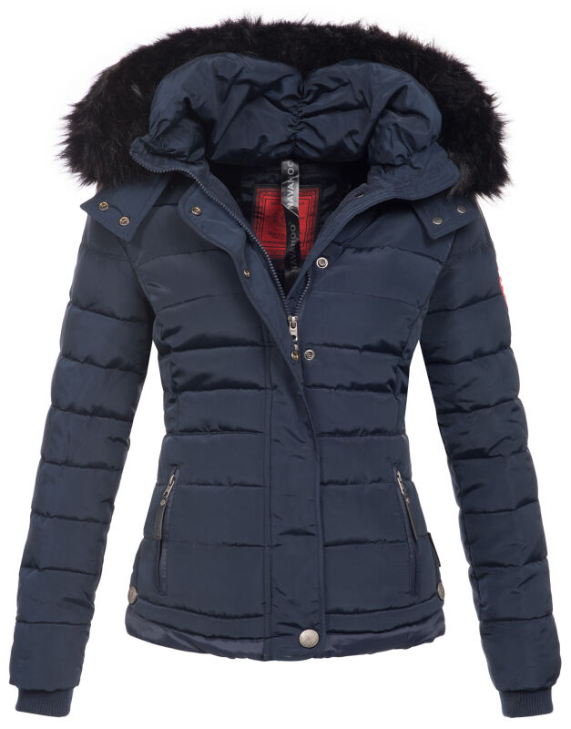 Navahoo warme Damen Winterjacke € - 99,90 gefüttert B301 Bl, Schwarz Kurzjacke