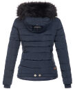 Navahoo warme Damen Winterjacke Kurzjacke gefüttert B301 Navy - Dunkelblau Größe M - Gr. 38