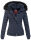 Navahoo warme Damen Winterjacke Kurzjacke gefüttert B301 Navy - Dunkelblau Größe M - Gr. 38