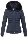 Navahoo warme Damen Winterjacke Kurzjacke gefüttert B301 Navy - Dunkelblau Größe L - Gr. 40