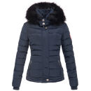 Navahoo warme Damen Winterjacke Kurzjacke gefüttert B301 Navy - Dunkelblau Größe XL - Gr. 42