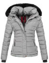 Navahoo warme Damen Winterjacke Kurzjacke gefüttert B301 Grau Größe XS - Gr. 34