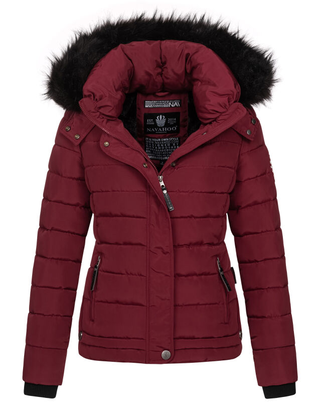 Navahoo warme Damen Winterjacke Kurzjacke gefüttert B301 Bordeaux - Rot Größe S - Gr. 36