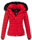 Navahoo warme Damen Winterjacke Kurzjacke gefüttert B301 Rot - Red Größe XS - Gr. 34