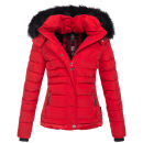 Navahoo warme Damen Winterjacke Kurzjacke gefüttert B301 Rot - Red Größe M - Gr. 38
