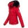 Navahoo warme Damen Winterjacke Kurzjacke gefüttert B301 Rot - Red Größe M - Gr. 38