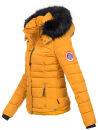 Navahoo warme Damen Winterjacke Kurzjacke gefüttert B301 Gelb - Yellow Größe XS - Gr. 34