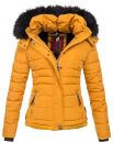 Navahoo warme Damen Winterjacke Kurzjacke gefüttert B301 Gelb - Yellow Größe S - Gr. 36