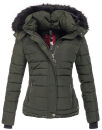 Navahoo warme Damen Winterjacke Kurzjacke gefüttert B301 Olive - Green Größe XS - Gr. 34