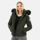 Navahoo warme Damen Winterjacke Kurzjacke gefüttert B301 Olive - Green Größe XL - Gr. 42