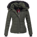 Navahoo warme Damen Winterjacke Kurzjacke gefüttert B301 Olive - Green Größe XL - Gr. 42