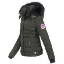 Navahoo warme Damen Winterjacke Kurzjacke gefüttert B301 Olive - Green Größe XL - Gr. 42