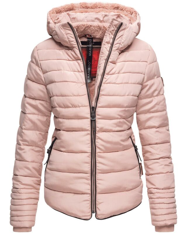 Marikoo Amber Damen Steppjacke Winterjacke B354 Rosa Größe L - Gr. 40