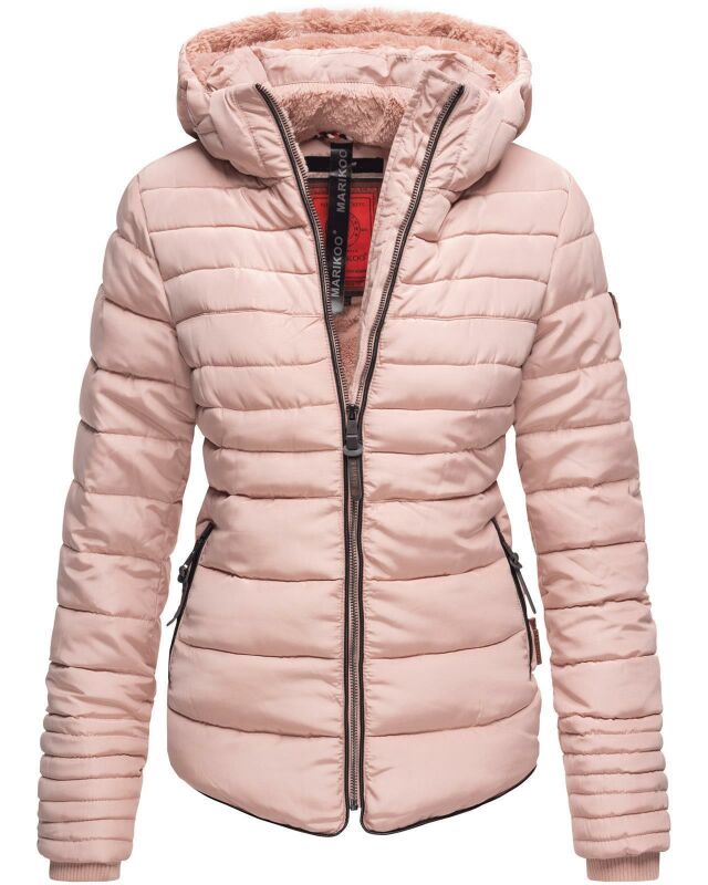 Marikoo Amber Damen Steppjacke Winterjacke B354 Rosa Größe XXL - Gr. 44