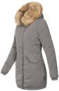 Marikoo Damen Winter Jacke Parka warm gefüttert B362 Grau Größe M - Gr. 38