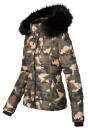 Navahoo Damen Winter Stepp Jacke gefüttert mit Teddyfell B355 Camouflage - Army Größe L - Gr. 40