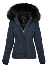 Navahoo Damen Winter Stepp Jacke gefüttert mit Teddyfell B355 Navy Größe L - Gr. 40