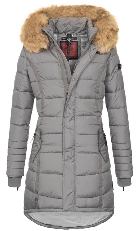 Navahoo Damen Winter Jacke Steppjacke warm gefüttert B374 Grau Größe L - Gr. 40