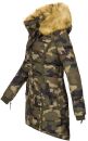 Navahoo Damen Winter Jacke Steppjacke warm gefüttert B374 Camouflage - Army Größe L - Gr. 40