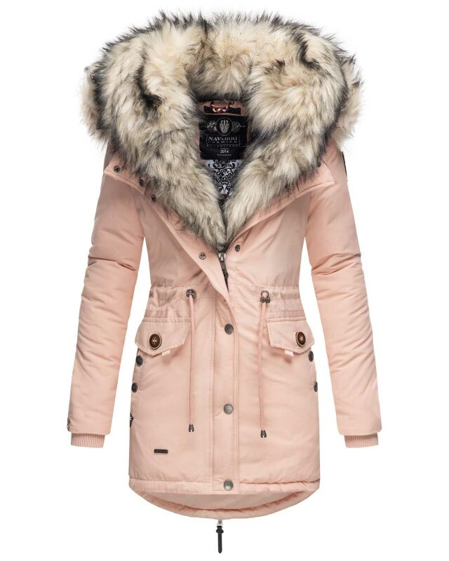 Navahoo 2in1 Damen Winter Jacke Parka warm mit Kunstfell B365 Rosa Größe L - Gr. 40