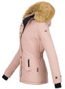 Navahoo warme Damen Winter Jacke mit Kunstfell B392 Rosa Größe XS - Gr. 34