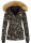 Navahoo warme Damen Winter Jacke mit Kunstfell B392 Camouflage - Army Größe XS - Gr. 34