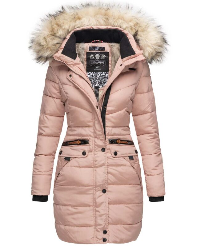 Navahoo Paula Damen Winter Jacke Mantel Parka warm gefütterte Winterjacke B383 Rosa Größe XL - Gr. 42