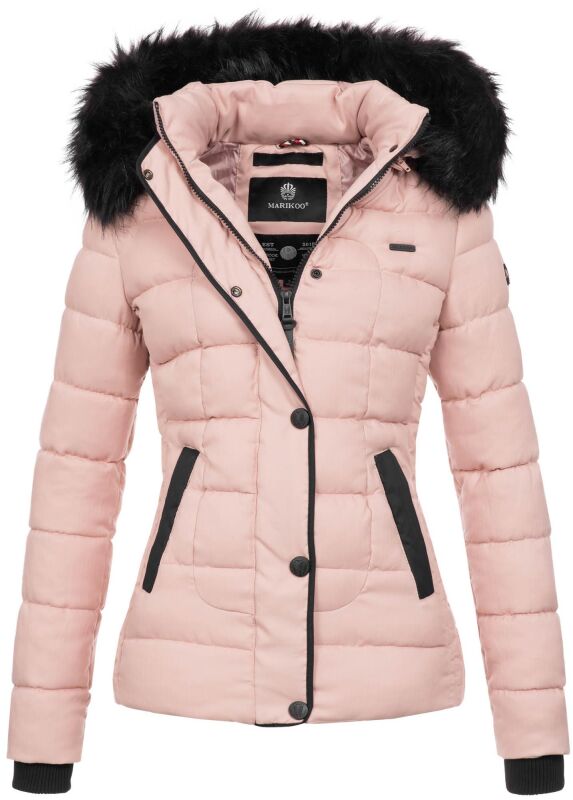 Marikoo warme Damen Winter Jacke Steppjacke B391 Rosa Größe S - Gr. 36