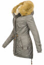 Navahoo warme Damen Winter Jacke mit Teddyfell B399 Grau Größe XS - Gr. 34