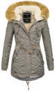 Navahoo warme Damen Winter Jacke mit Teddyfell B399 Grau Größe L - Gr. 40