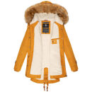 Navahoo warme Damen Winter Jacke mit Teddyfell B399 Gelb Größe XS - Gr. 34