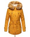 Navahoo warme Damen Winter Jacke mit Teddyfell B399 Gelb Größe XS - Gr. 34