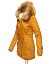 Navahoo warme Damen Winter Jacke mit Teddyfell B399 Gelb Größe XS - Gr. 34