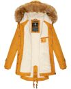 Navahoo warme Damen Winter Jacke mit Teddyfell B399 Gelb Größe XS - Gr. 34