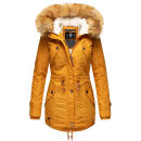 Navahoo warme Damen Winter Jacke mit Teddyfell B399 Gelb Größe XS - Gr. 34